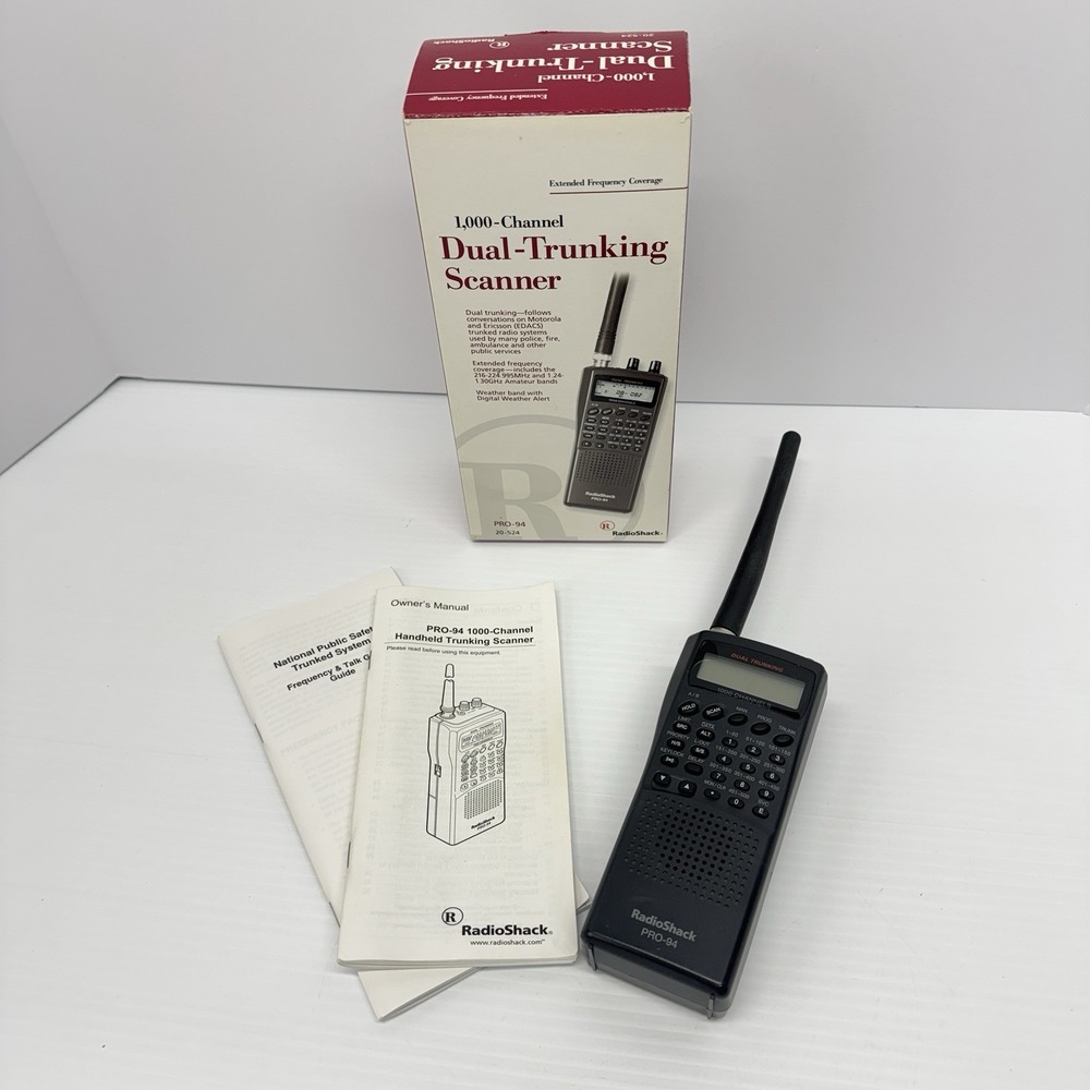 PRO-94 Dual Trunking Scanner RadioShack 1000-Ch 20-524 W/ Box Vintage